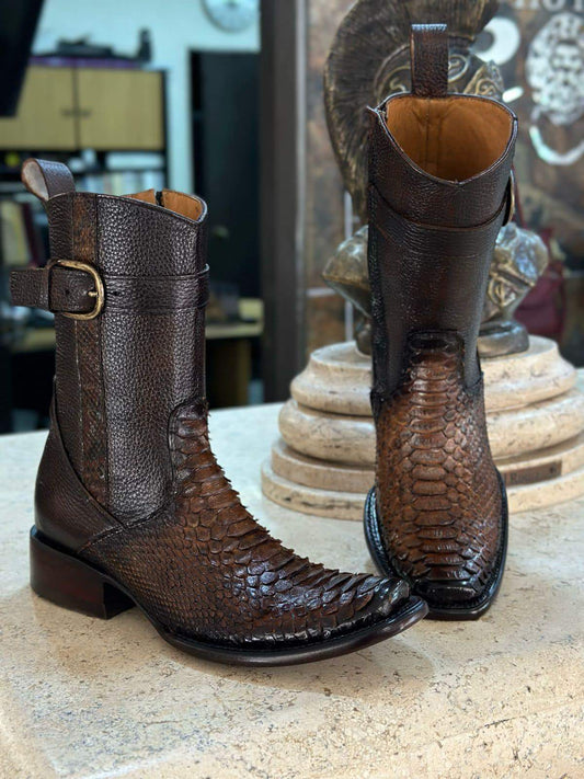 Classic crocodile leather cowboy boots