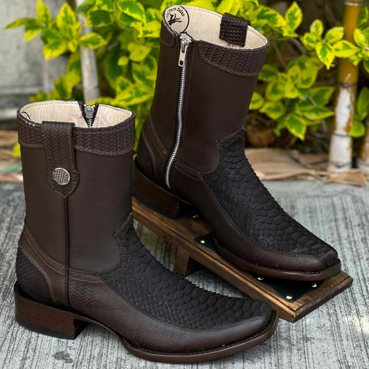 New denim trendy zipper boots