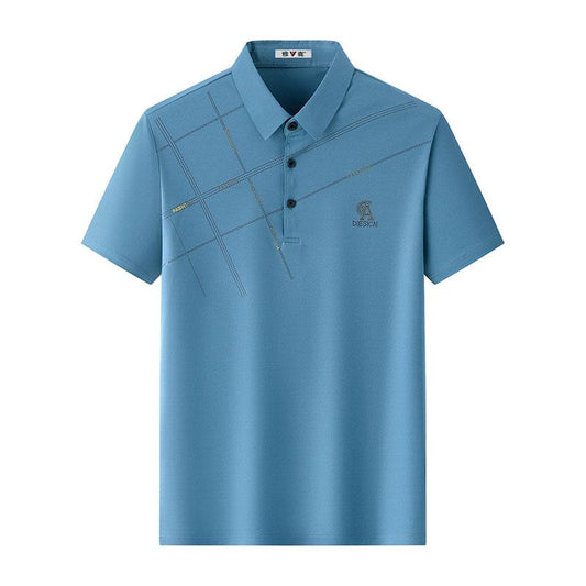 Men's Wrinkle Resistant High Stretch Ice Silk Polo Shirt - Father's Day Special