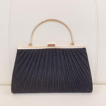 New Pleated Shiny Evening Tote