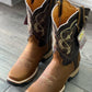 2024 winter men's cowhide cowboy boots