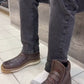 Italian men's crocodile print zipper casual shoes