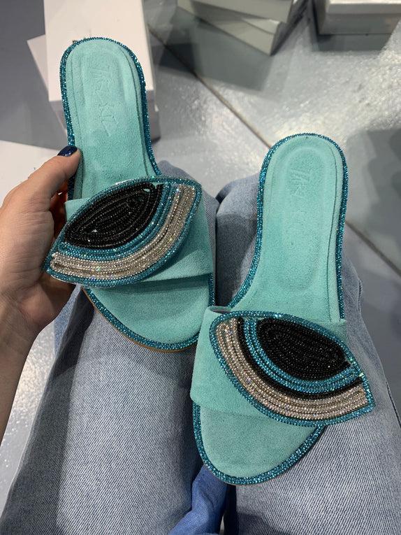 Stylish Elf Eye Suede Slippers