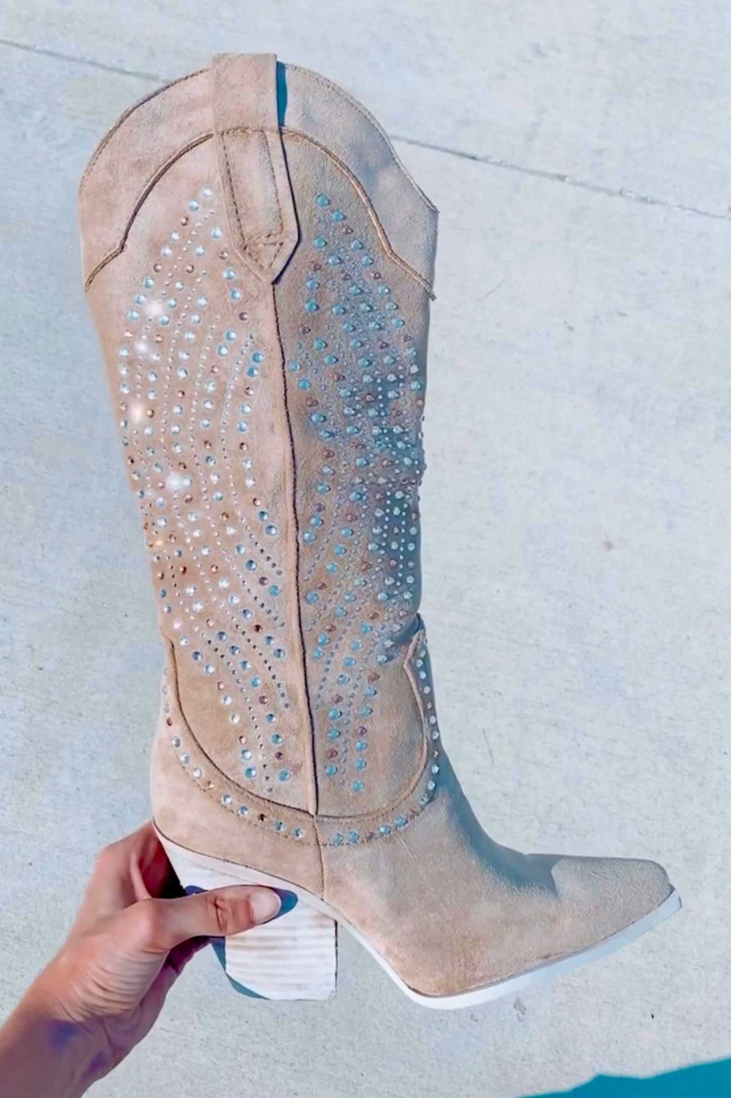 Queen Rhinestone Western Boots