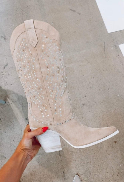 Queen Rhinestone Western Boots