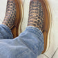 Men's snake print leather casual shoes