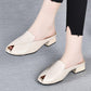 summer new leather toe cap slippers