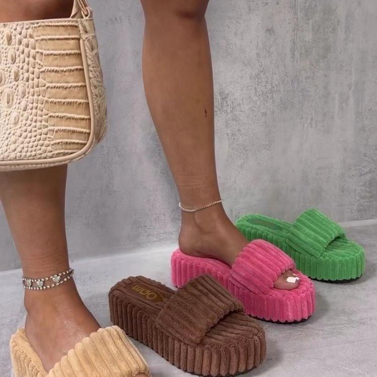 2023 summer one-line platform slippers