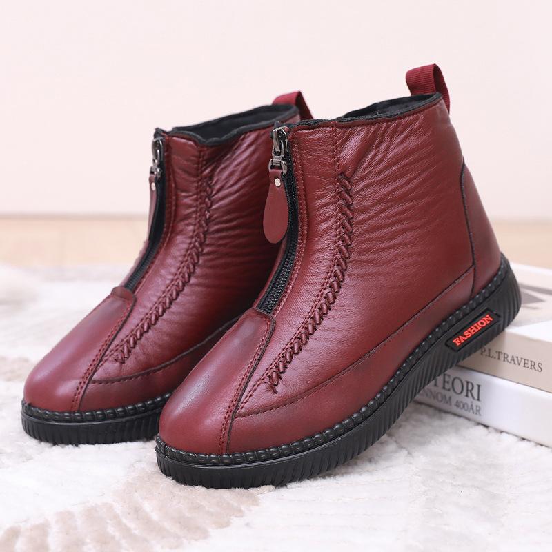 Winter velvet zipper cotton boots