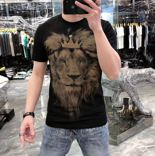 Iron-On Diamond Lion Fit T-Shirt