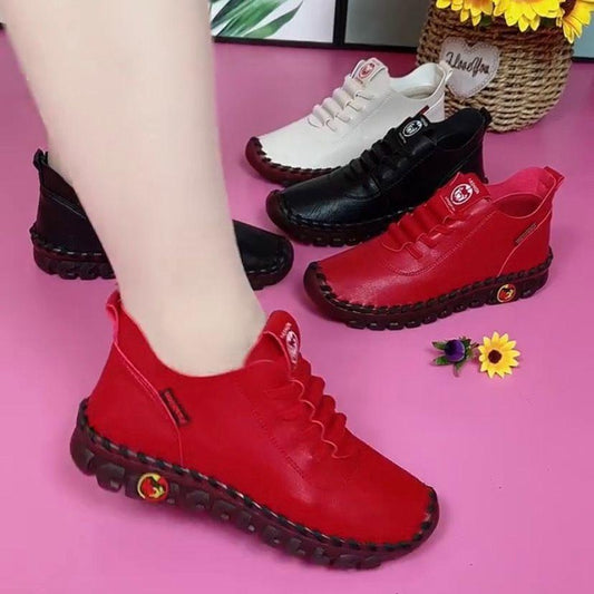 2022 Ladies Soft Sole Non-Slip Leather Casual Shoes