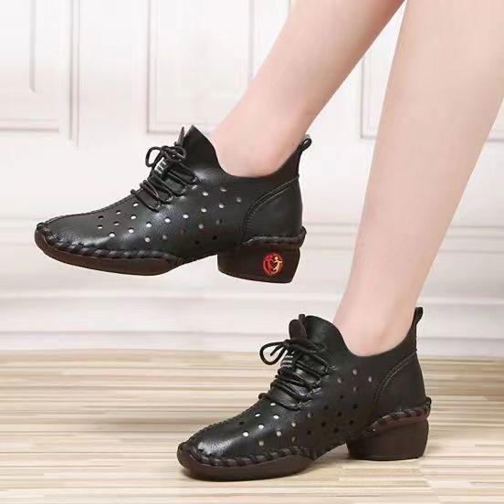 2022 summer women's soft sole leather shoes
