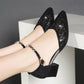 women's fashion rhinestone chunky heel shoes