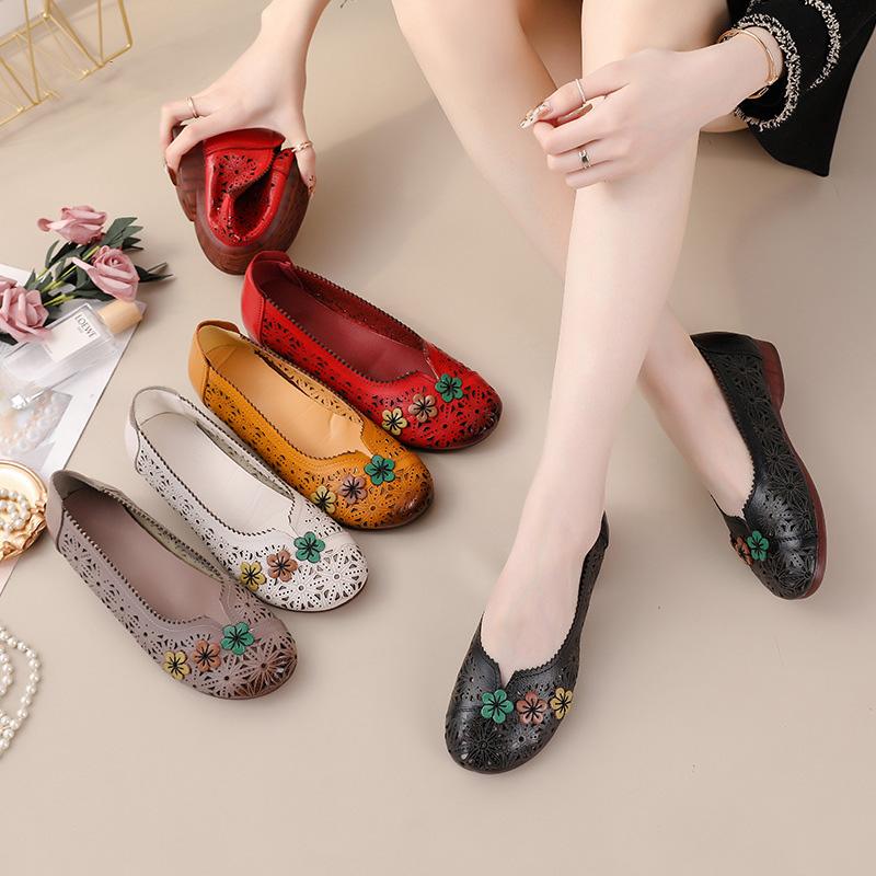 Summer Vintage Leather Flat Casual Sandals