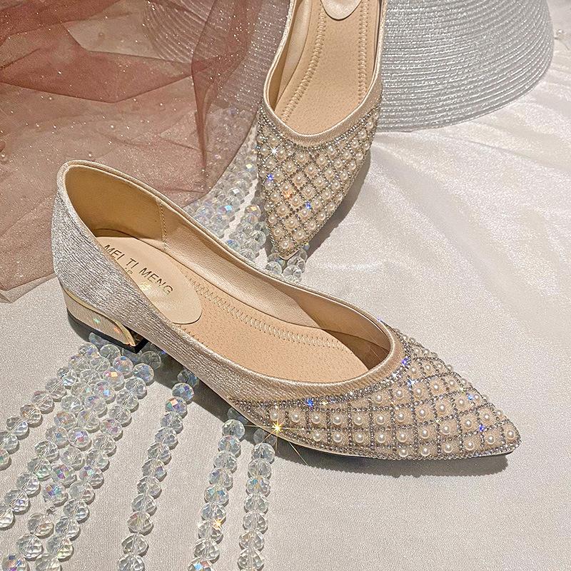 women's pearl rhinestone shoes