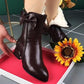 Autumn And Winter New Soft Leather Mid-tube Plus Velvet Boots