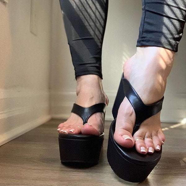 Fashion Flip-Flop Platform Wedge Slippers