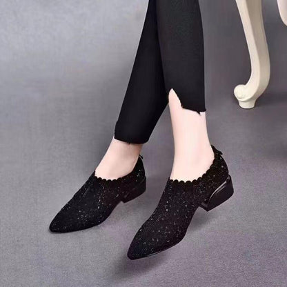New fashion black rhinestone women's shoes